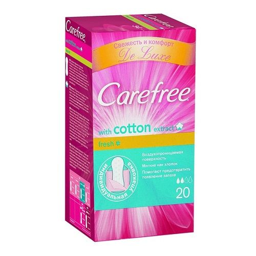 Ежедневные прокладки Carefree with COTTON extract Fresh 20 + 10 шт