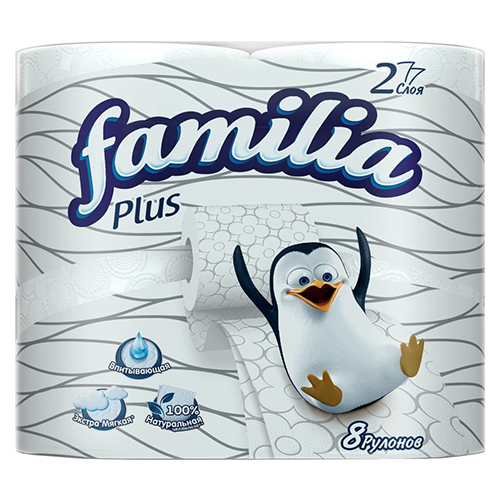 Туалетная бумага Familia Plus 8 шт