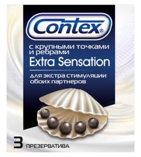 Презервативы CONTEX Extra Sensation с крупными точками и рёбрами 3 шт оптом