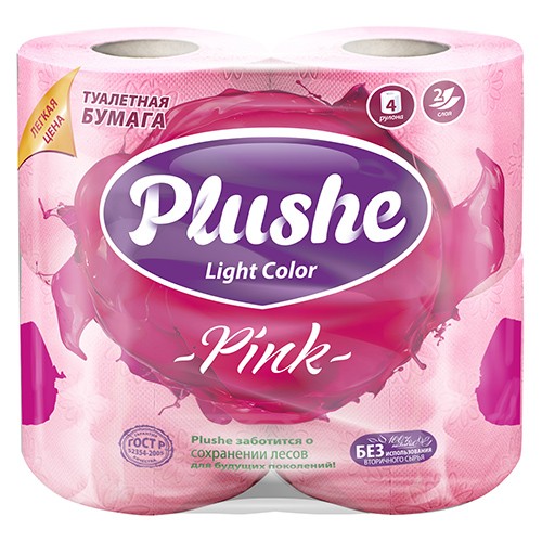 Туалетная бумага Plushe Light Color "Pink"