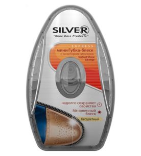 Губка-блеск для обуви Silver Губка-блеск с дозатором силикона  6 мл оптом