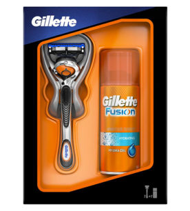 Мужской подарочный набор Gillette Бритва Fusion ProGlide с технологией FlexBall + гель для бритья Fusion HydraGel 1 шт оптом