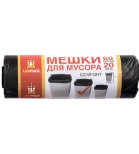 Мешки для мусора Комфорт UFAPACK 60 л, 20 шт