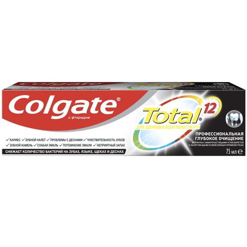 Зубная паста Colgate "Total 12, Глубокое очищение", 75 мл