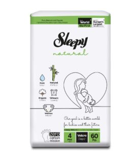 Подгузники Sleepy Natural Double Jumbo Pack Maxi 60 шт р.4 (7-14кг)