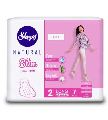 Прокладки Sleepy Natural Slim, (ультра тонкие), 7 шт, Супер, Long