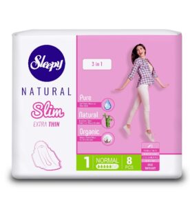 Прокладки Sleepy Natural Slim, (ультра тонкие), 8 шт, Нормал