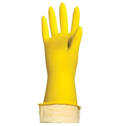 Резиновые перчатки Хозяйка "Размер L", с ХБ напылением, 1 шт