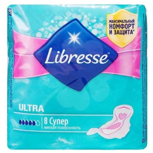 Прокладки Libresse Ultra Super мягкая поверхность, 8 шт