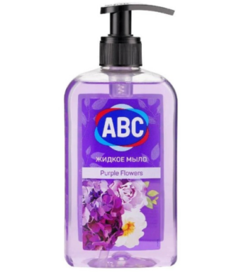 Жидкое мыло с дозатором ABC "Purple flowers", 400 мл