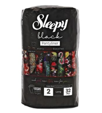 Прокладки ежедневные Sleepy Natural Black черные, длинные, 32 шт., гипоаллергенные